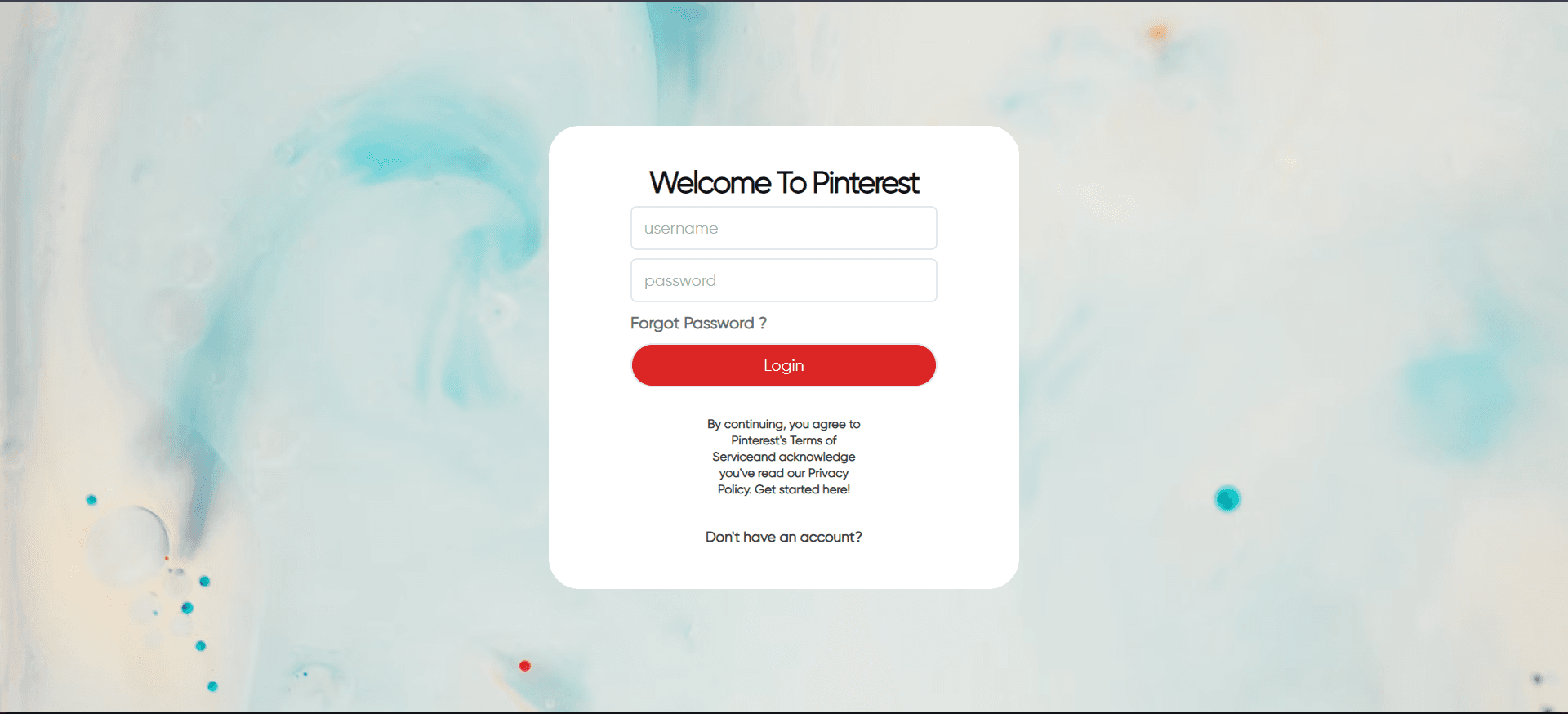 Pinterest clone project